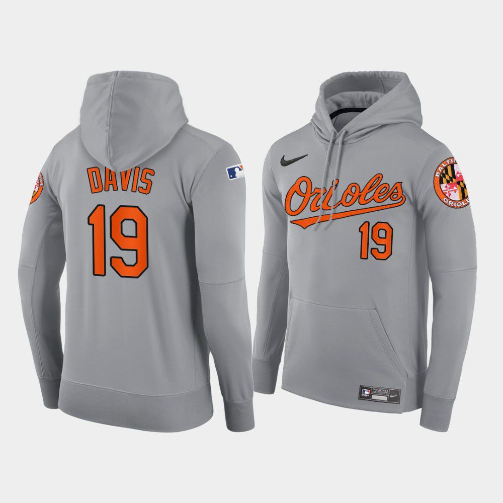 Men Baltimore Orioles #19 Davis gray road hoodie 2021 MLB Nike Jerseys->baltimore orioles->MLB Jersey